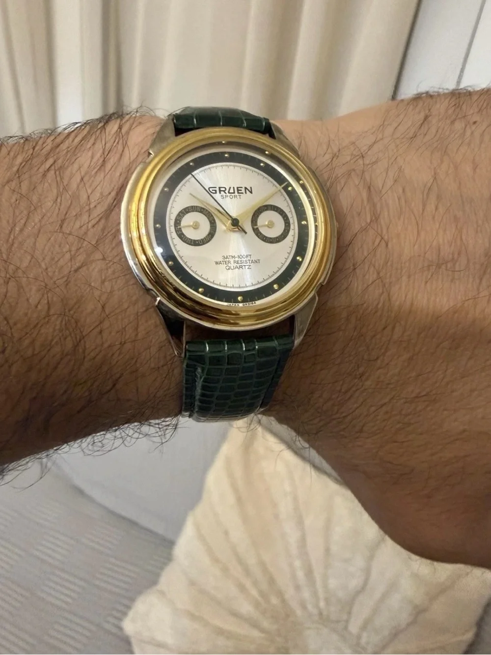 Gruen Sport 38mm Multifunction Quartz Watch 282-VX36 Two-Tone NOS New